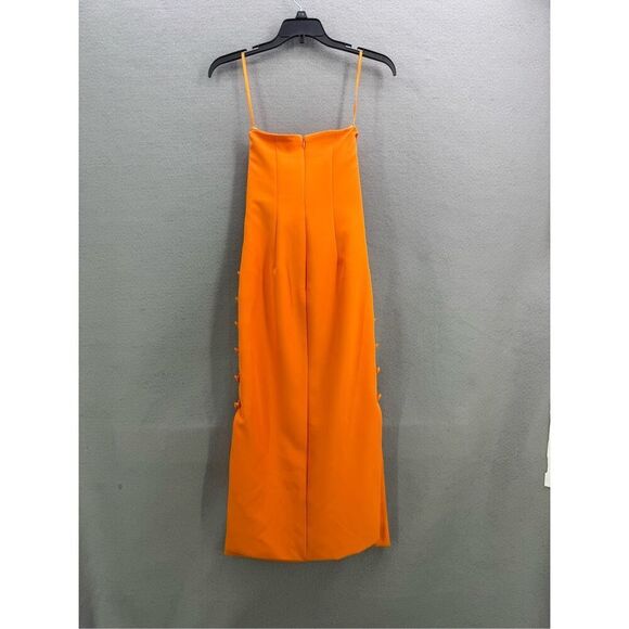 Gianni Bini x Caelynn Bell Womens Orange Crepe Cut Out Midi Dress Size 0 NWT - Picture 4 of 13